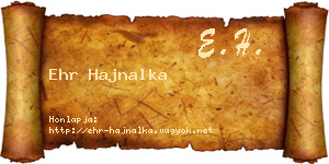Ehr Hajnalka névjegykártya